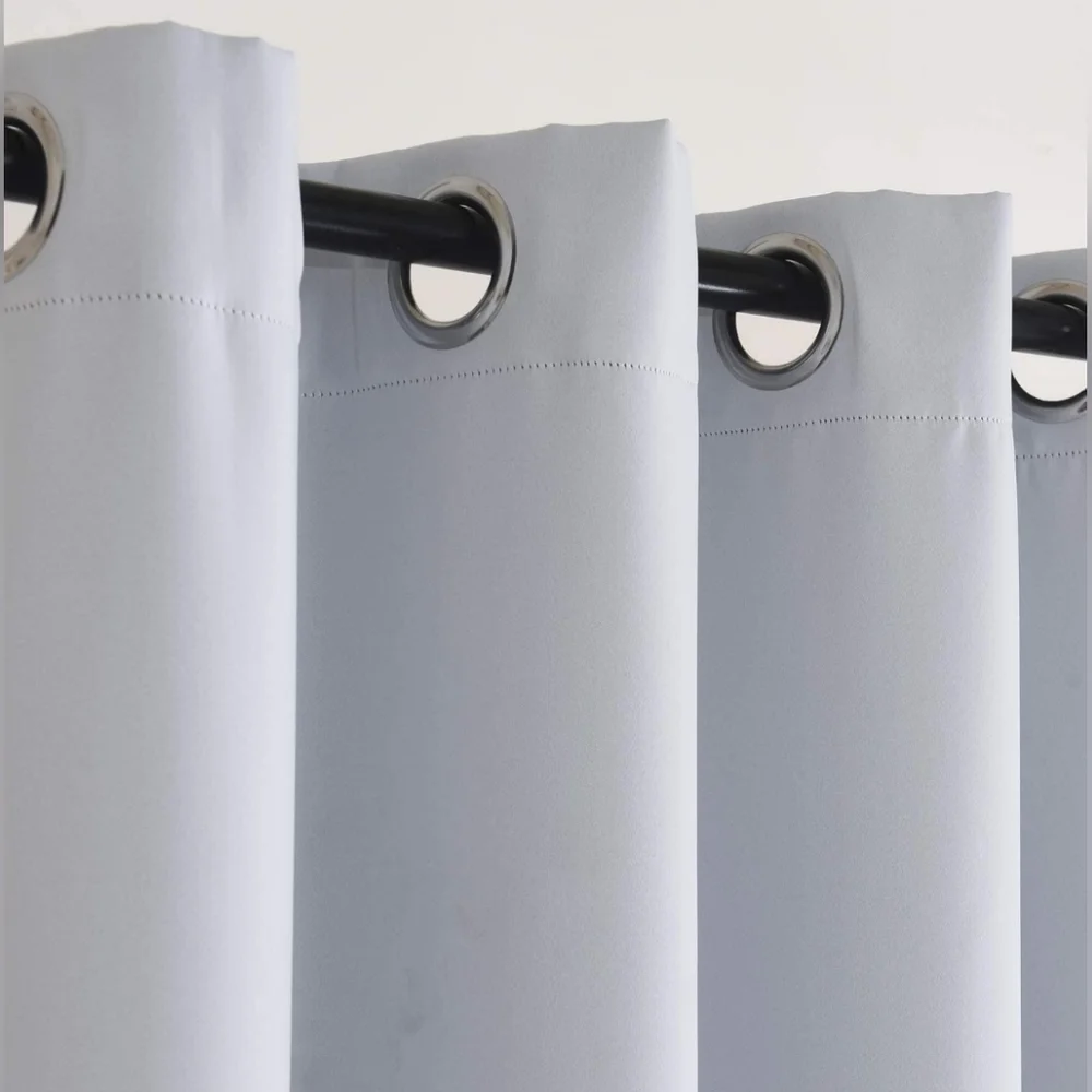 New! Classic White blackout darkening curtain panel 42 x 84 silver grommets